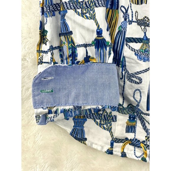 Tommy Hilfiger Shirt Womens Size Large Long Sleeve Tassel Print Button Front - Picture 15 of 16